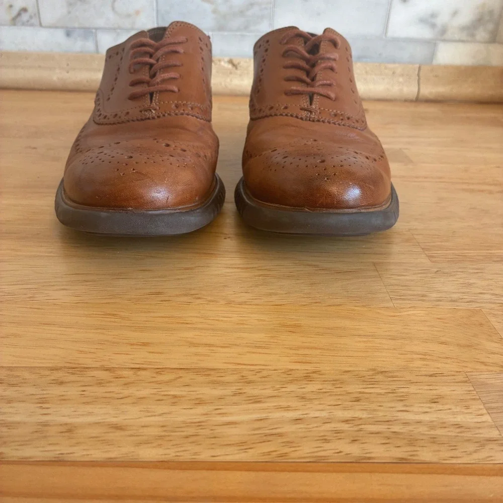 Cole Haan Zerogrand Wingtip Oxford Mens 10M Brown Leather C31535 Brogue Shoes